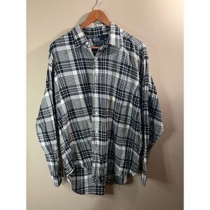 Vintage Polo Ralph Lauren Marlowe‎ Black And White Plaid Shirt - Mens XL